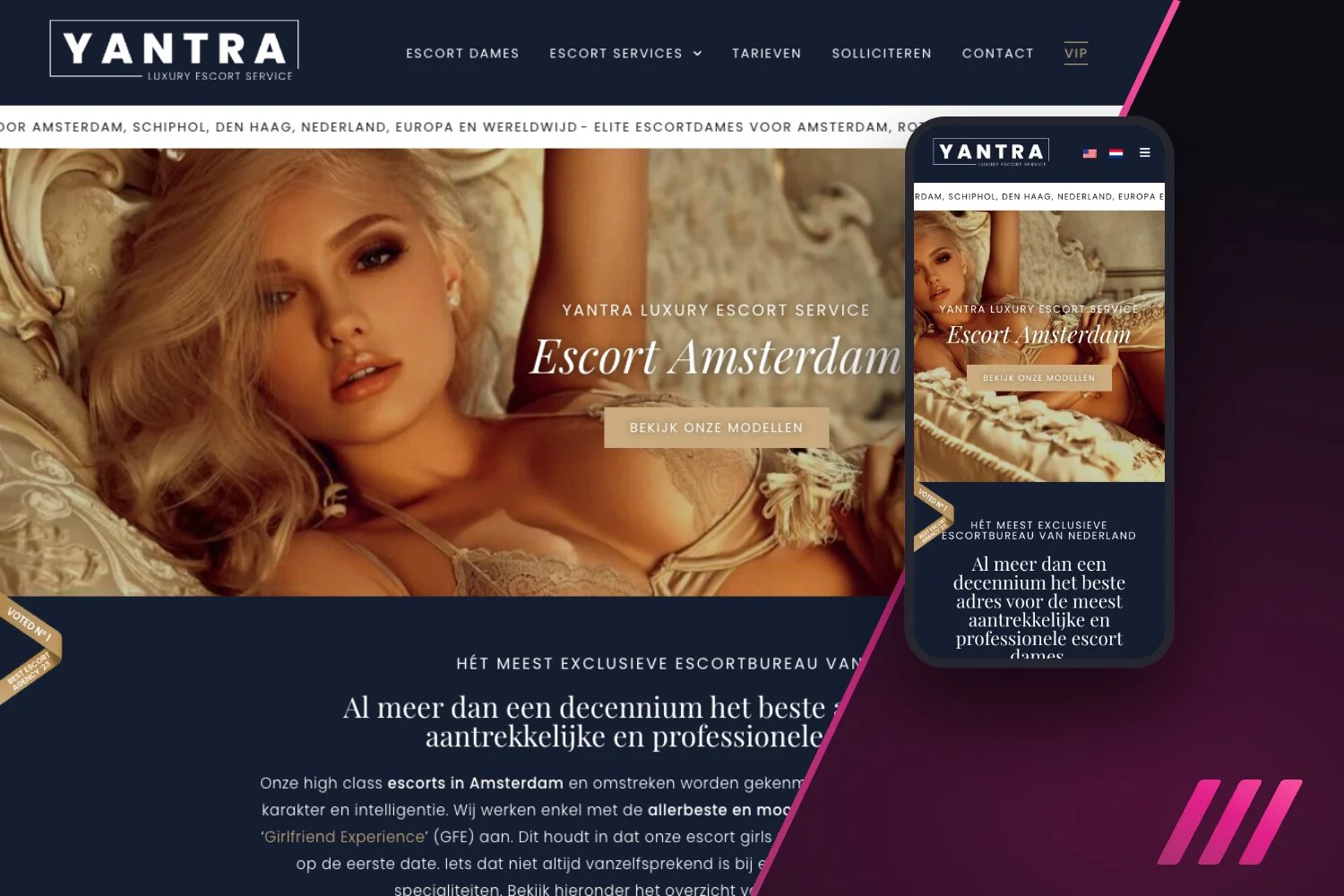 Website van Yantra Escort