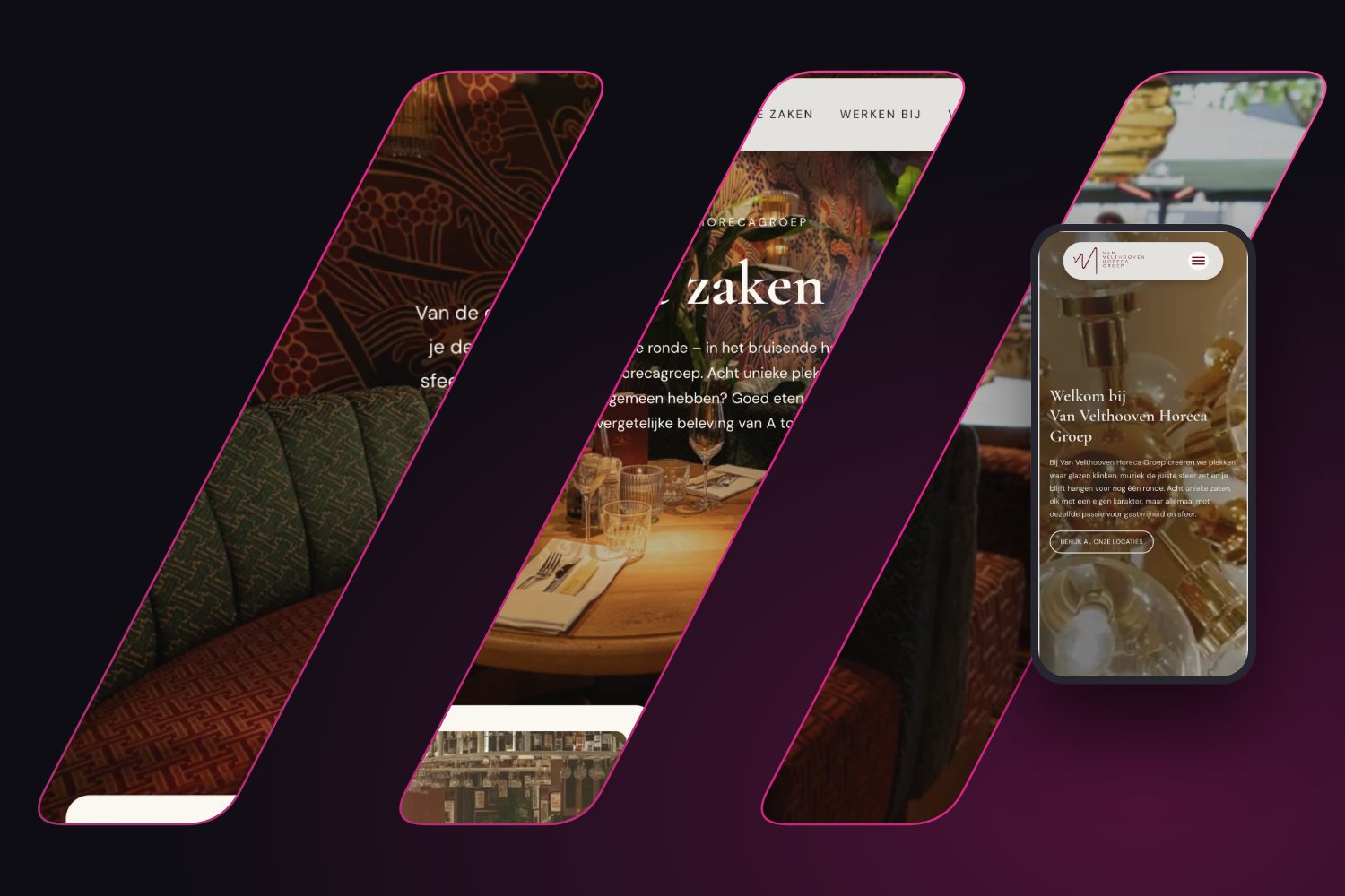 Website van Van Velthooven Horecagroep