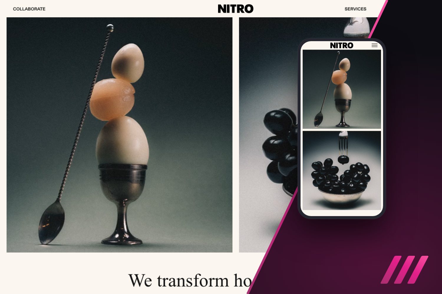 Website van NITRO Amsterdam